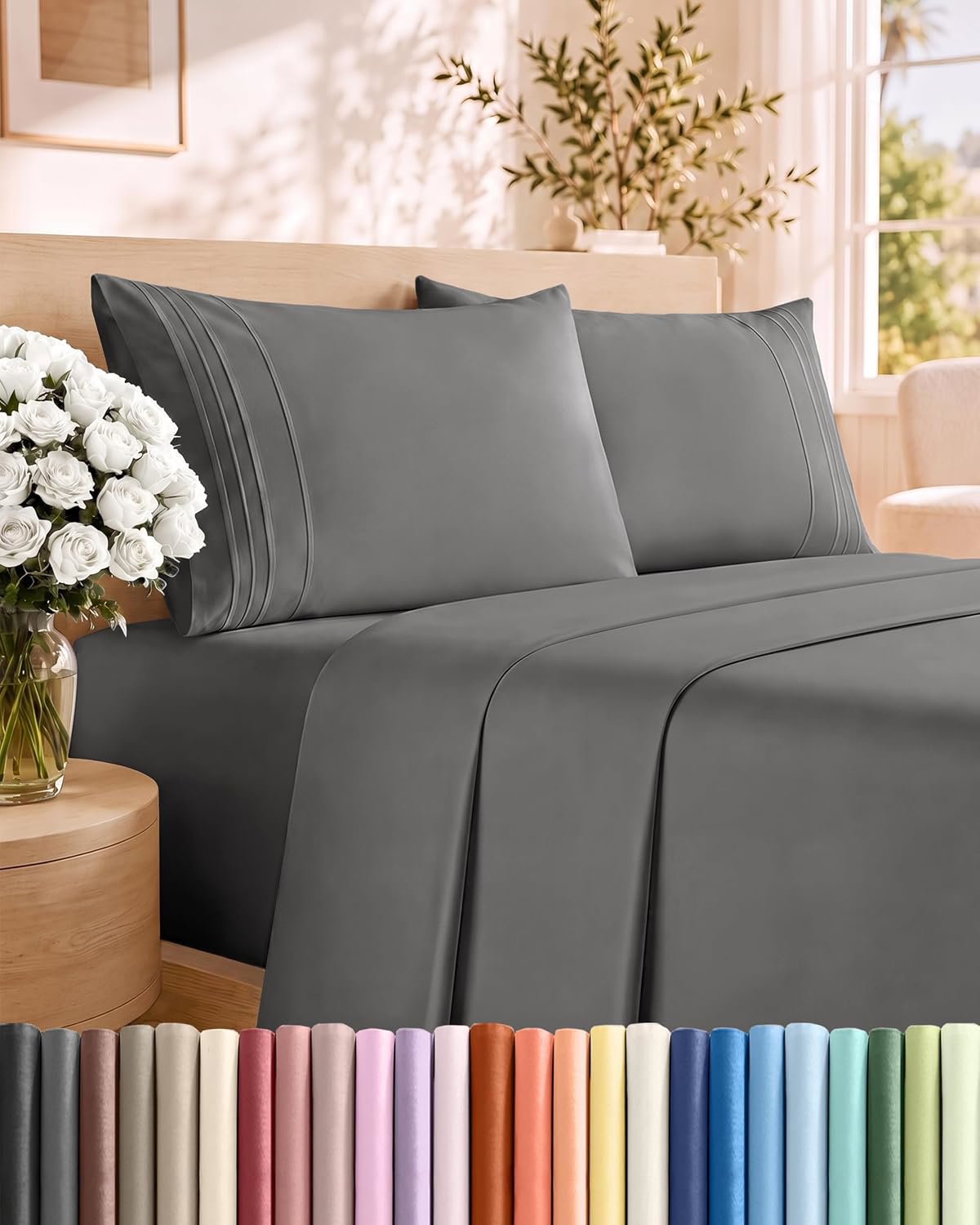 Review image for CGK Unlimited Queen Sheet Set review: budget sheets that actually stay put