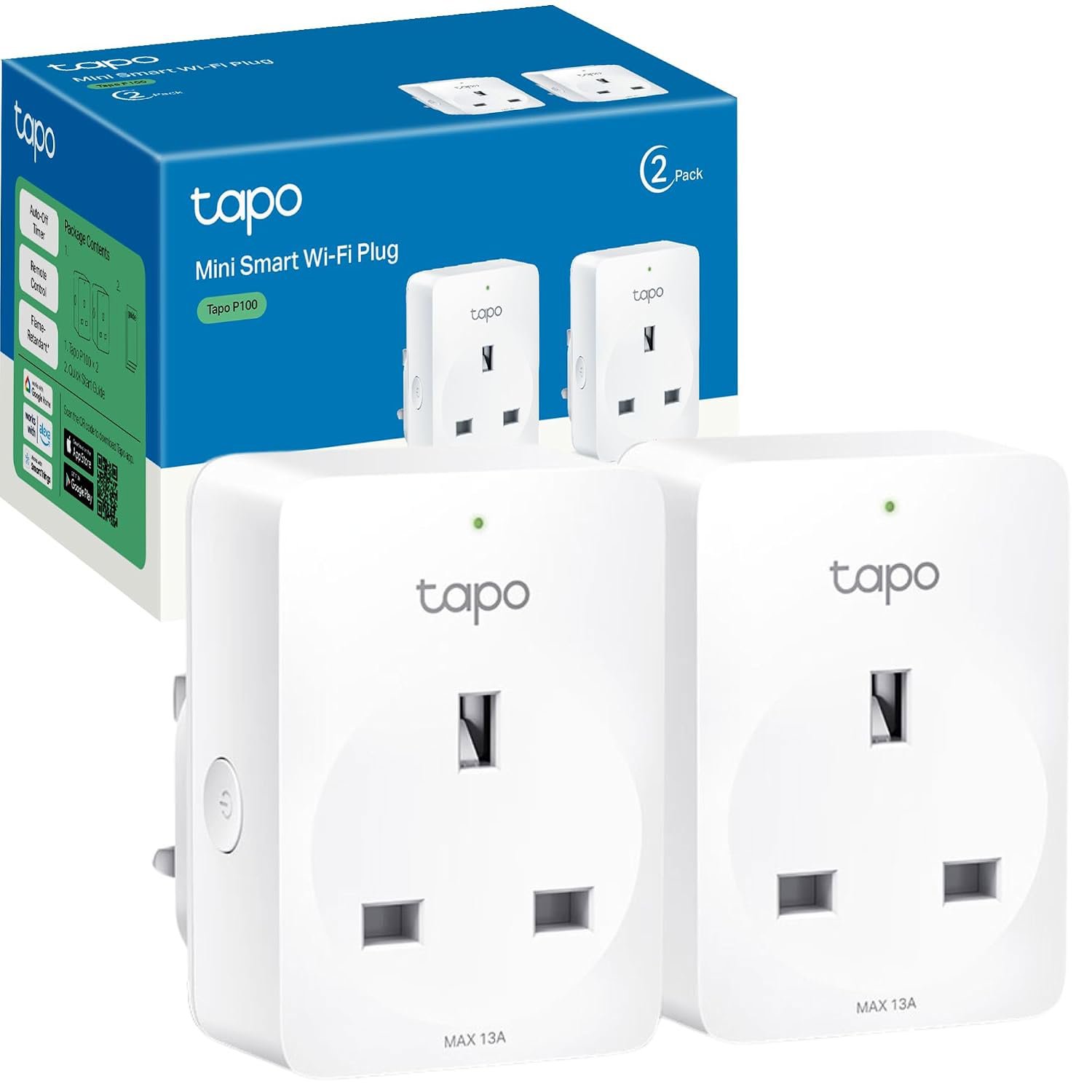 Review image for Tapo P100 2-Pack Smart Plug, Wi-Fi, App Remote Control, Voice Control with Alexa & Google, Away Mode, Scheduling & Timer, Device Sharing, Easy Set Up, Multiple Safety Guarantees