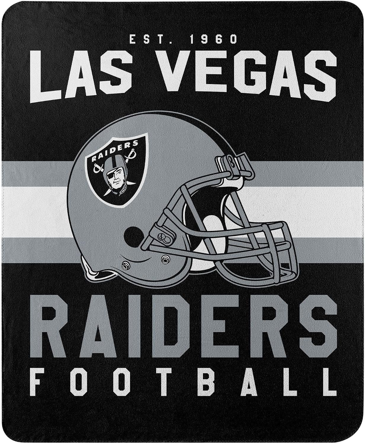 Review image for The Northwest Company NFL Las Vegas Raiders Officially Licensed NFL Singular Fleece Throw Blanket, 50" x 60", Black