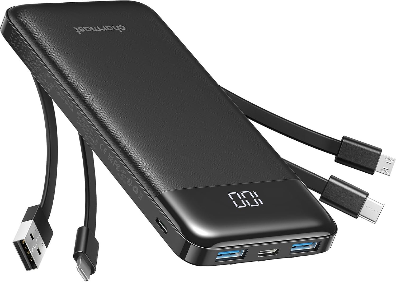Review image for Charmast Power Bank with Built in 4 Cables, 10000mAh Portable Charger
