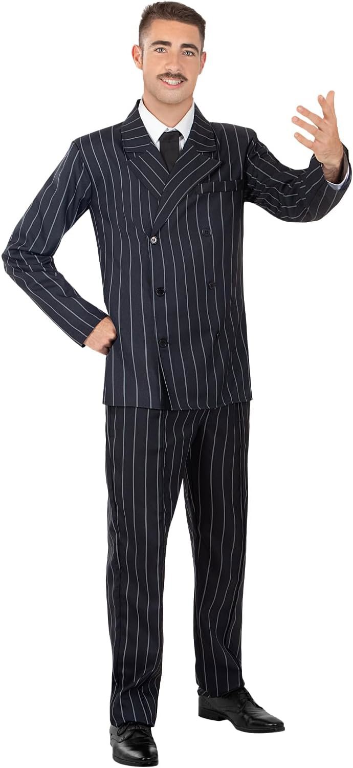 Review image for Funidelia Disfraz Oficial de Gómez Addams para Hombre, Traje de La Familia Addams para adulto, Disfraces de Halloween y Carnaval – Talla L
