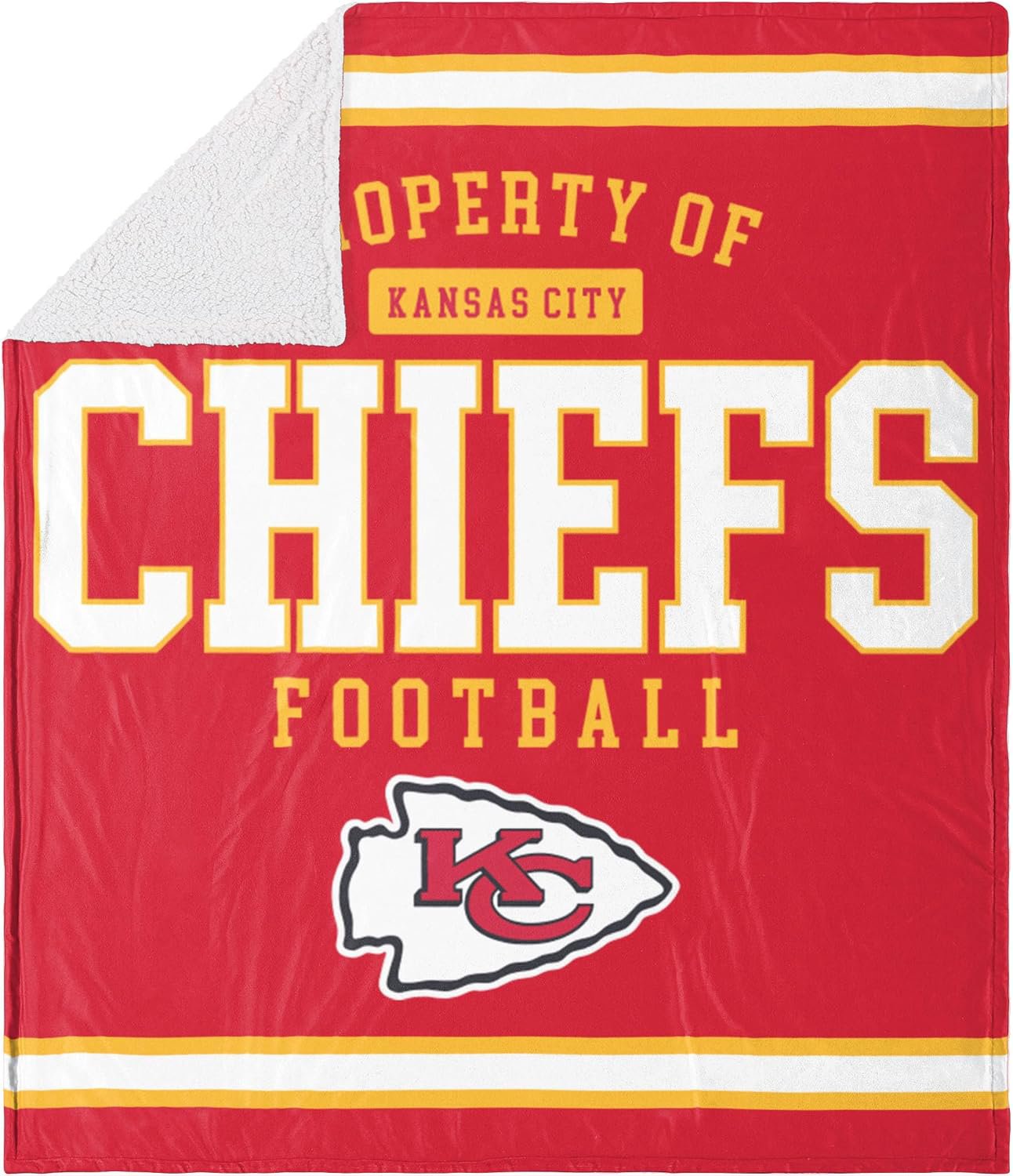 Review image for FOCO Kansas City Chiefs NFL Team Property Of Sherpa Fleece Blanket