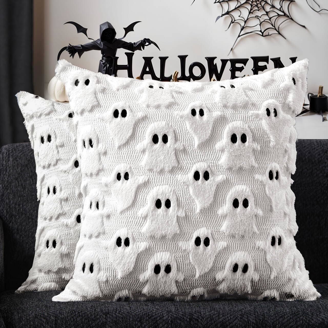 Imagem da avaliação de Review das Capas de Almofada de Halloween DFXSZ: Decoração assustadora sem bagunça