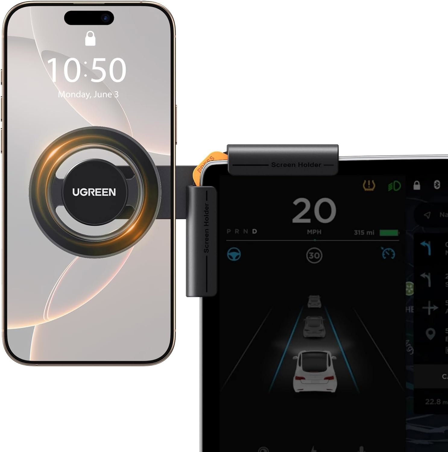 Review image for UGREEN Tesla Phone Mount Review: Grip That Handles Your Acceleration