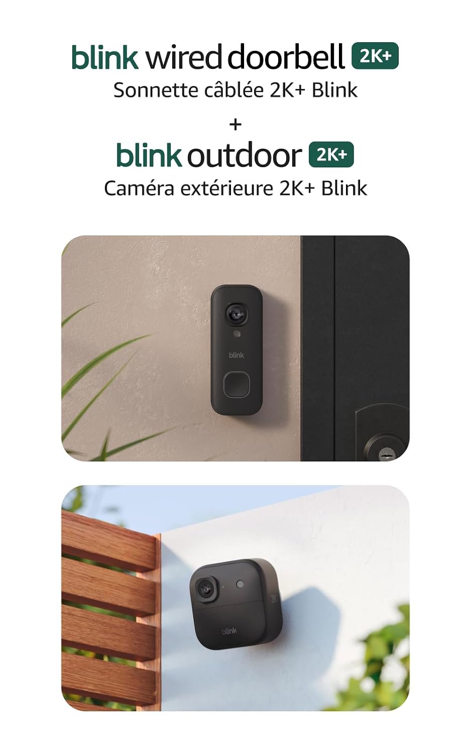 Review image for Blink Wired Doorbell 2K+ (all-new) and Outdoor 2K+ (newest model) — 2K video, enhanced audio. Sync Module Core included - 3 Cameras + Video Doorbell (Black)