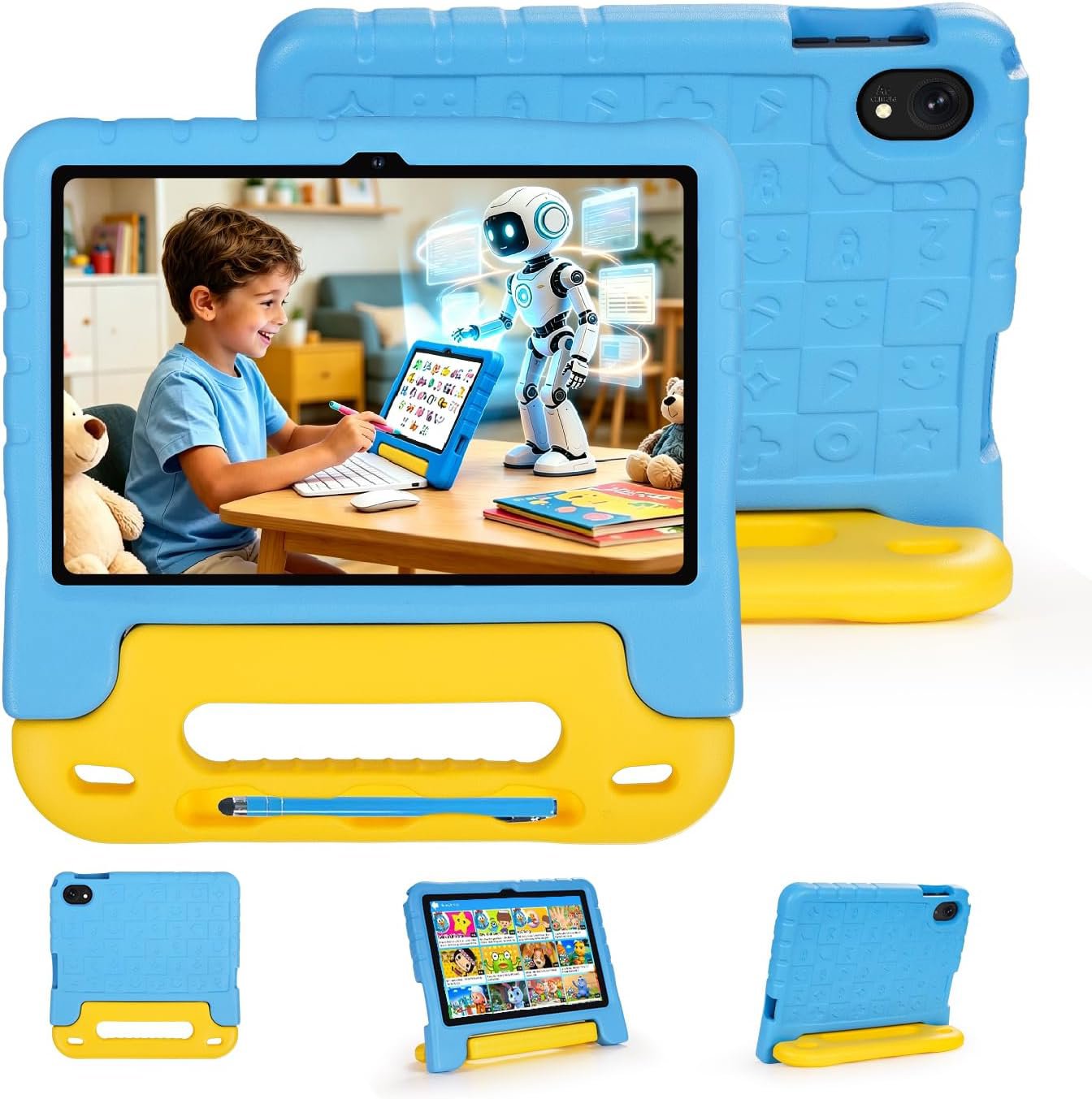 Review image for SUMTAB Tablette Enfant 10 Pouces – Android 15, 30 Go RAM 128 Go ROM (Extensible Jusqu’à 2 to), Contrôle Parental, Écran IPS HD, Certifiée GMS, WiFi 6, Coque Antichoc en EVA et Stylet Inclus