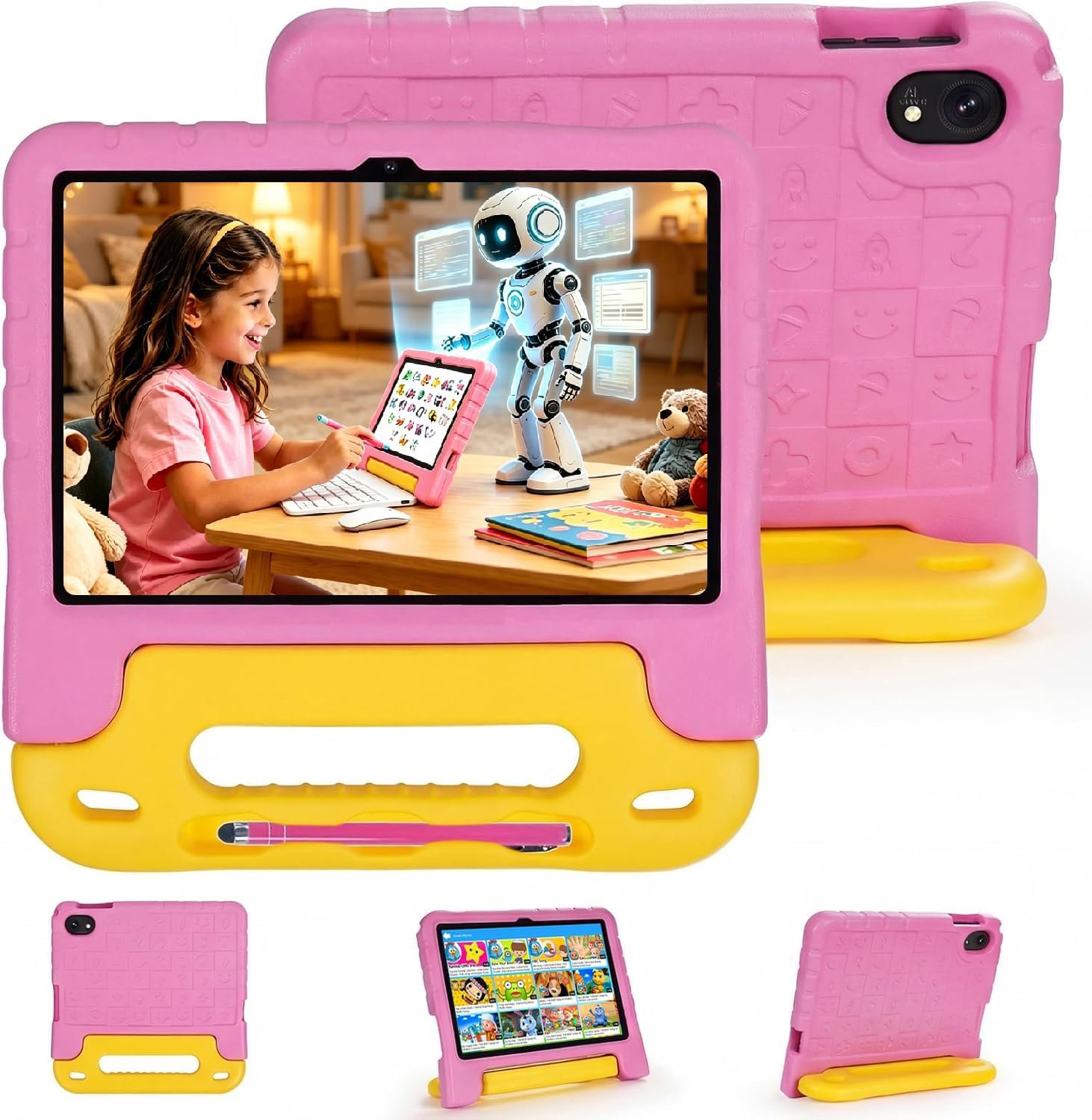 Review image for SUMTAB Tablette Enfant 10 Pouces – Android 15, 30 Go RAM 128 Go ROM (Extensible Jusqu’à 2 to), Contrôle Parental, Écran IPS HD, Certifiée GMS, WiFi 6, Coque Antichoc en EVA et Stylet Inclus
