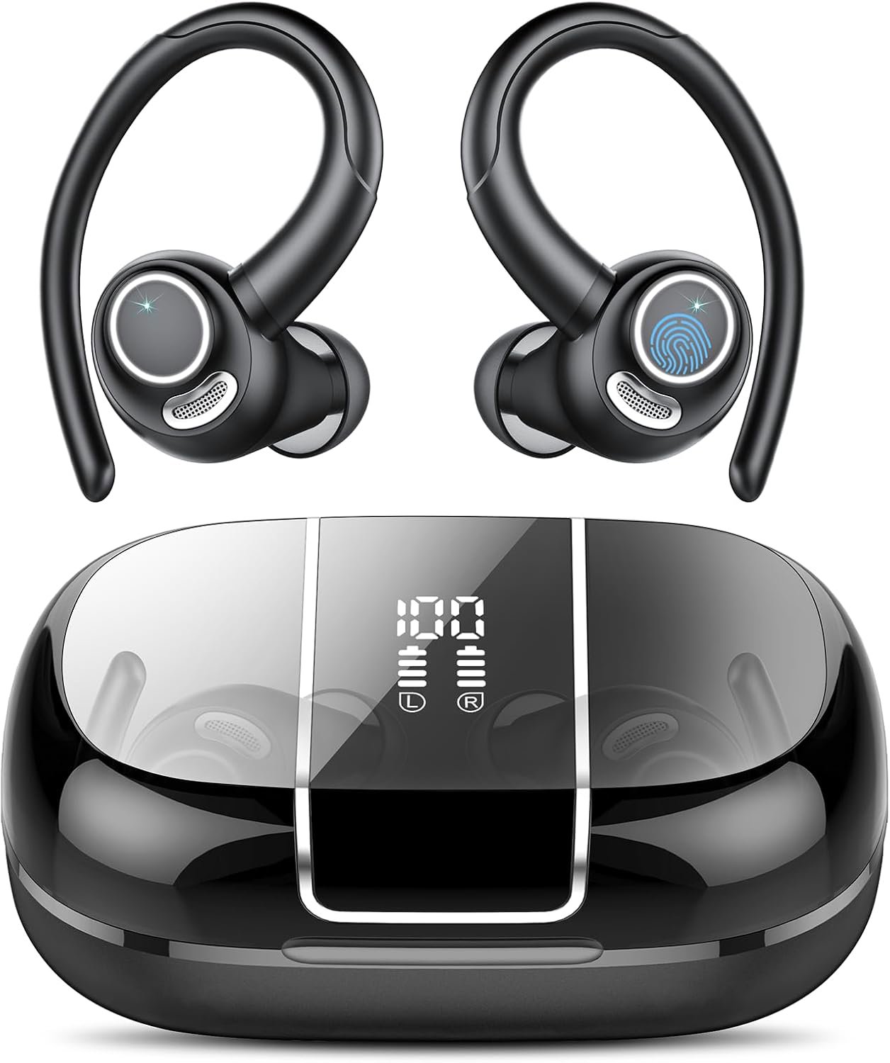 Review image for Wireless Sports Earbuds with Secure Earhooks, 48H Deep Bass/ENC Mic Ear Bud